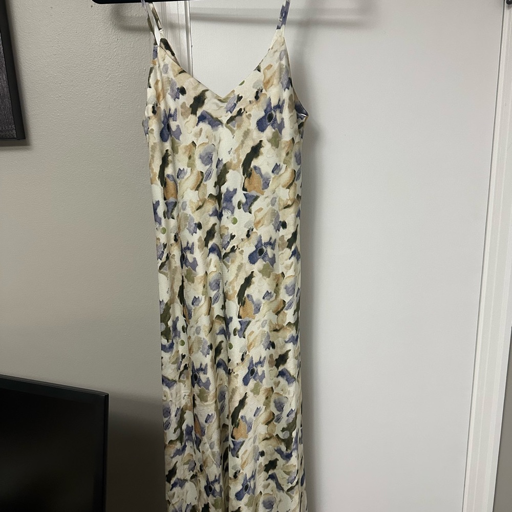 ADORA Blue and Cream Floral Maxi Dress